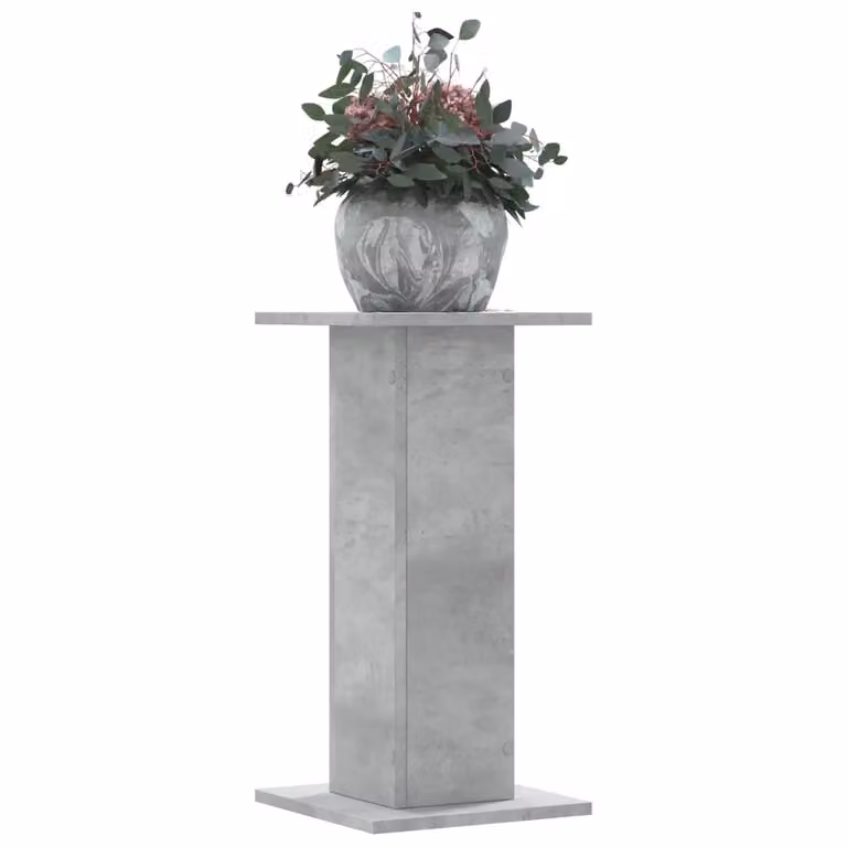 Set di 2 supporti per piante vidaXL in truciolato, colore grigio cemento, L/P/H: 30 x 30 x 60 cm
