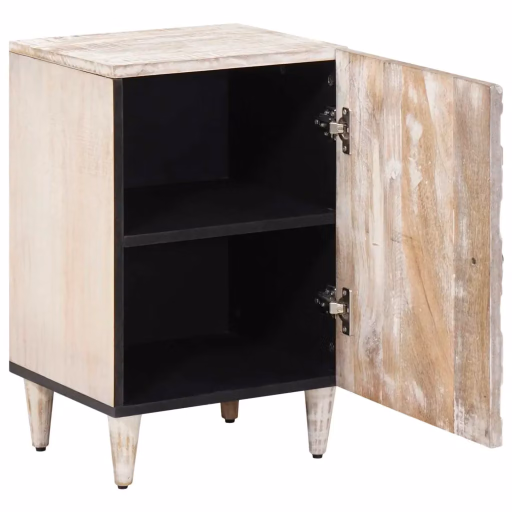 Mobile da bagno industrial vidaXL in legno di mango e metallo bianco L/P/H: 38 x 33,5 x 58 cm – 2