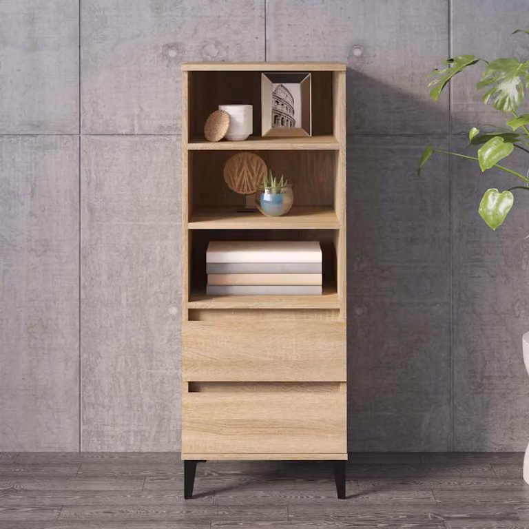 Credenza in stile industriale vidaXL in legno multistrato color rovere Sonoma, L 40 cm x P 36 cm x H 110 cm