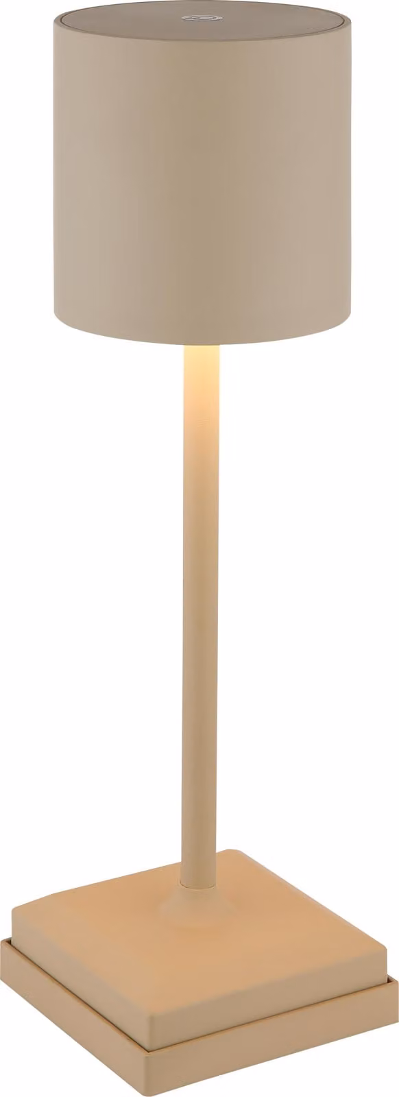 Lampada da tavolo a LED, color sabbia, touch dimmer, batteria ricaricabile, H 32 cm