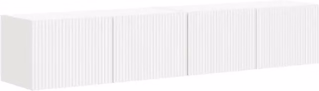 Set di 2 mobili porta TV moderni da parete HELLOSHOP26 in legno composito bianco, L 78,5 cm x P 31 cm x H 29,5 cm