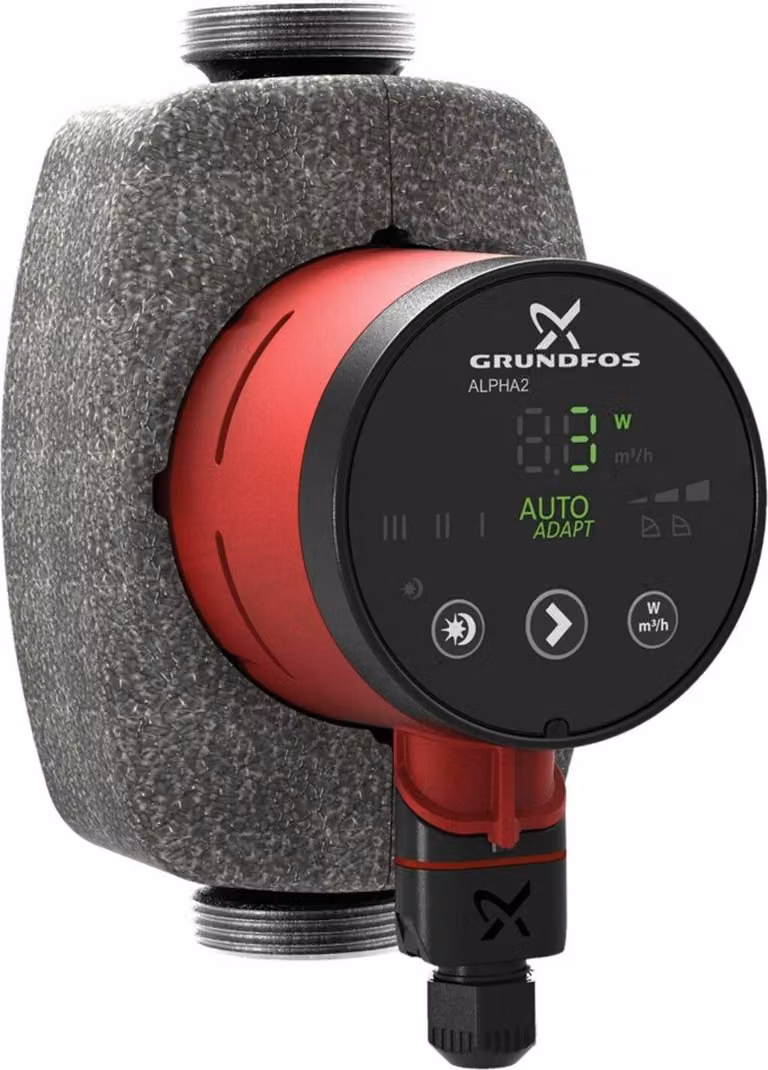 Pompa di ricircolo ad alta efficienza Grundfos Alpha2 25-40N, G 1 1/2, 180 mm, PN 10, 230 V, ES