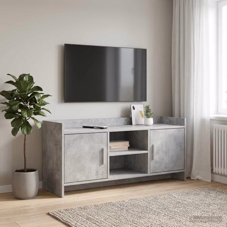 Mobile TV vidaXL Grigio Cemento, L 102 x P 33 x H 47 cm