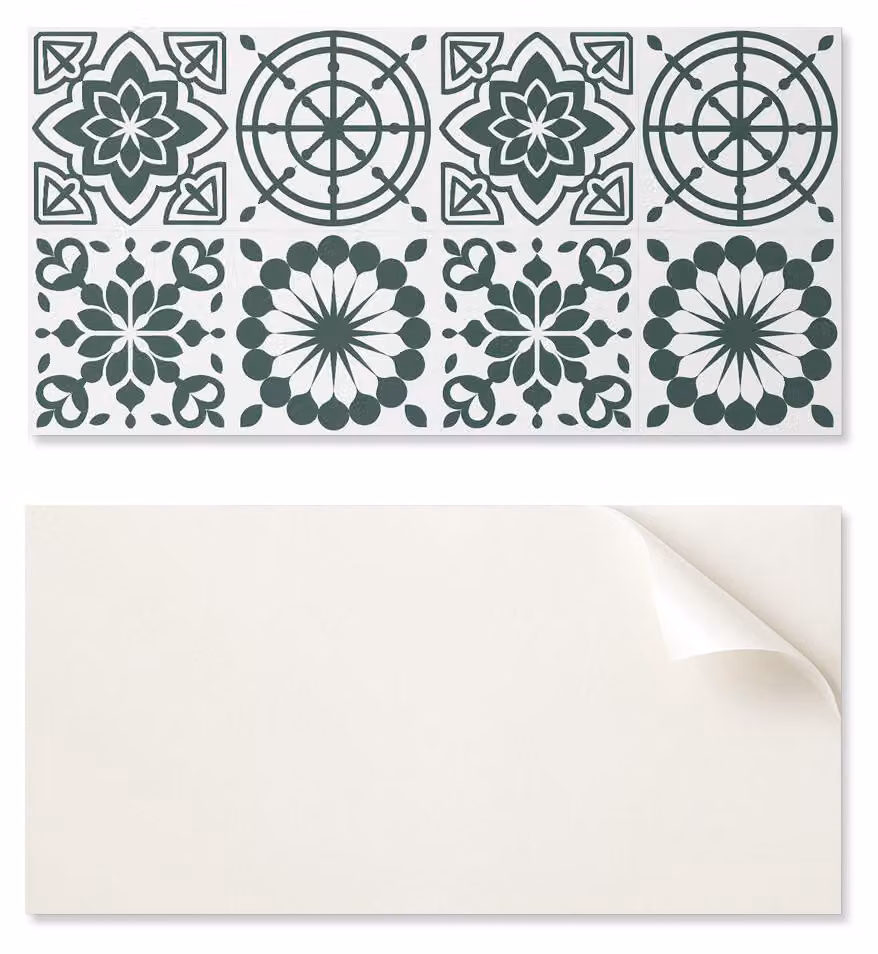 Pannello in vinile autoadesivo con stampa, ideale per il soggiorno, dimensioni 120 x 60 cm, con motivi floreali e geometrici