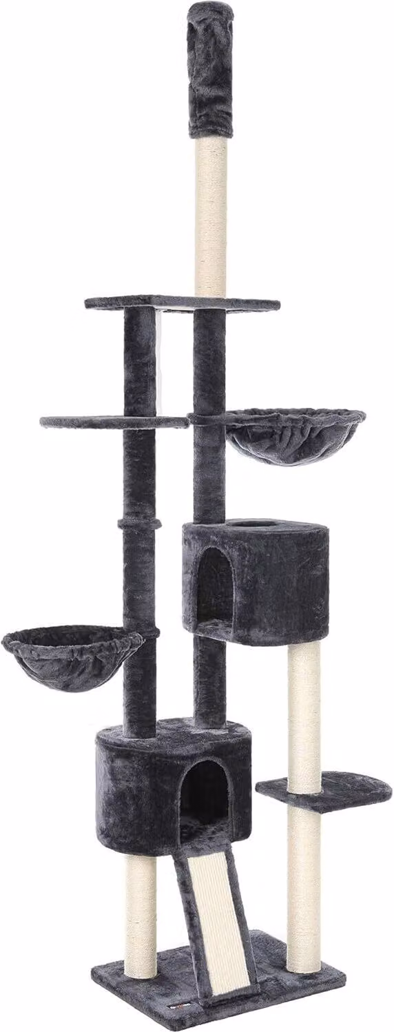 FEANDREA tiragraffi, albero tiragraffi, altezza soffitto, 2,4-2,6 m, grigio fumo