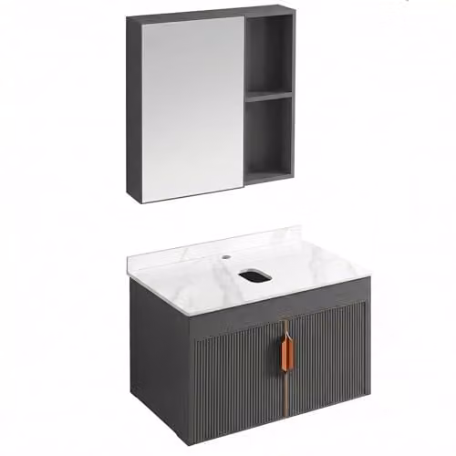 Rea - Set di mobili da bagno con ripiano Modo 60 cm Grigio - 48 x 60 x 0 cm