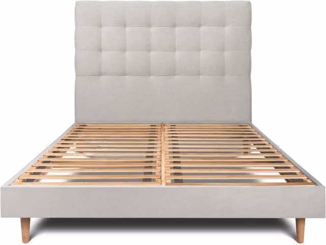 Letto 150x200 cm con testata imbottita - Tessuto velluto