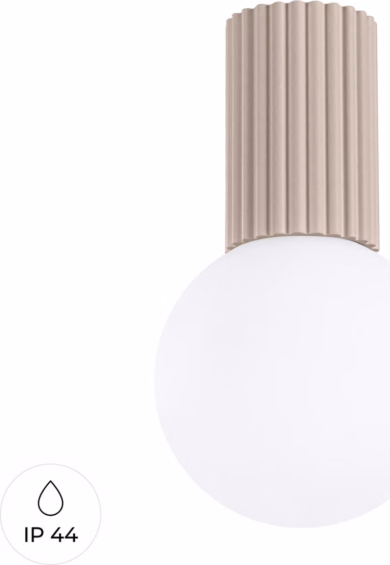 Lampada da soffitto HALO tortora IP44 1xG9 8W alluminio/vetro 21x12x12cm Sollux Lighting
