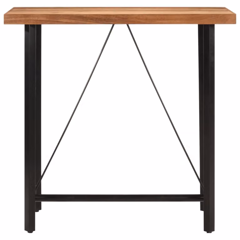Tavolino da Bar 110x55x107cm Legno Massello di Acacia e Ferro