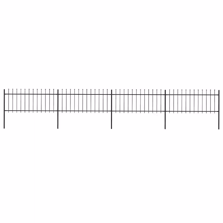 Recinzione da giardino vidaXL con punta a lancia in acciaio nero L: 671 cm, H: 80 cm
