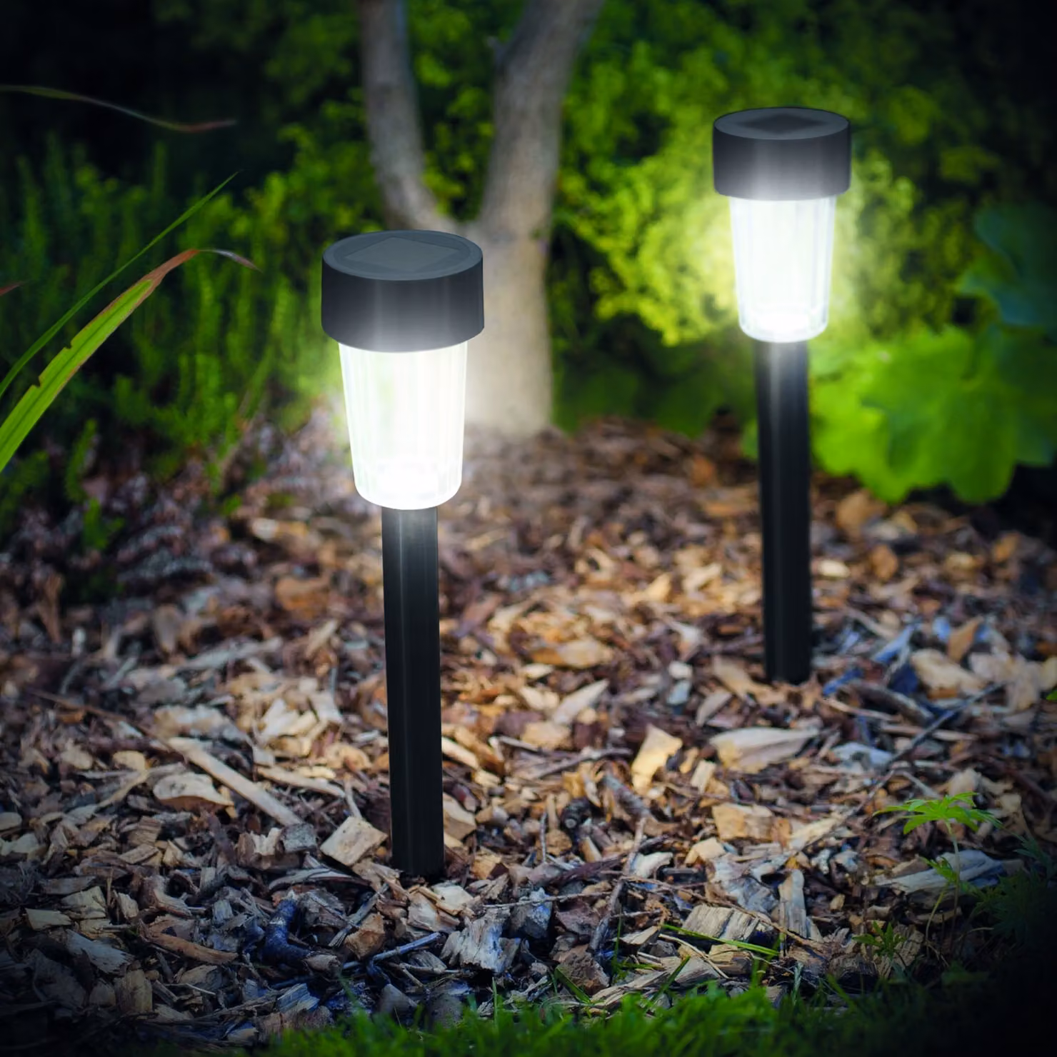 Lampada solare a LED per esterni in plastica - nero