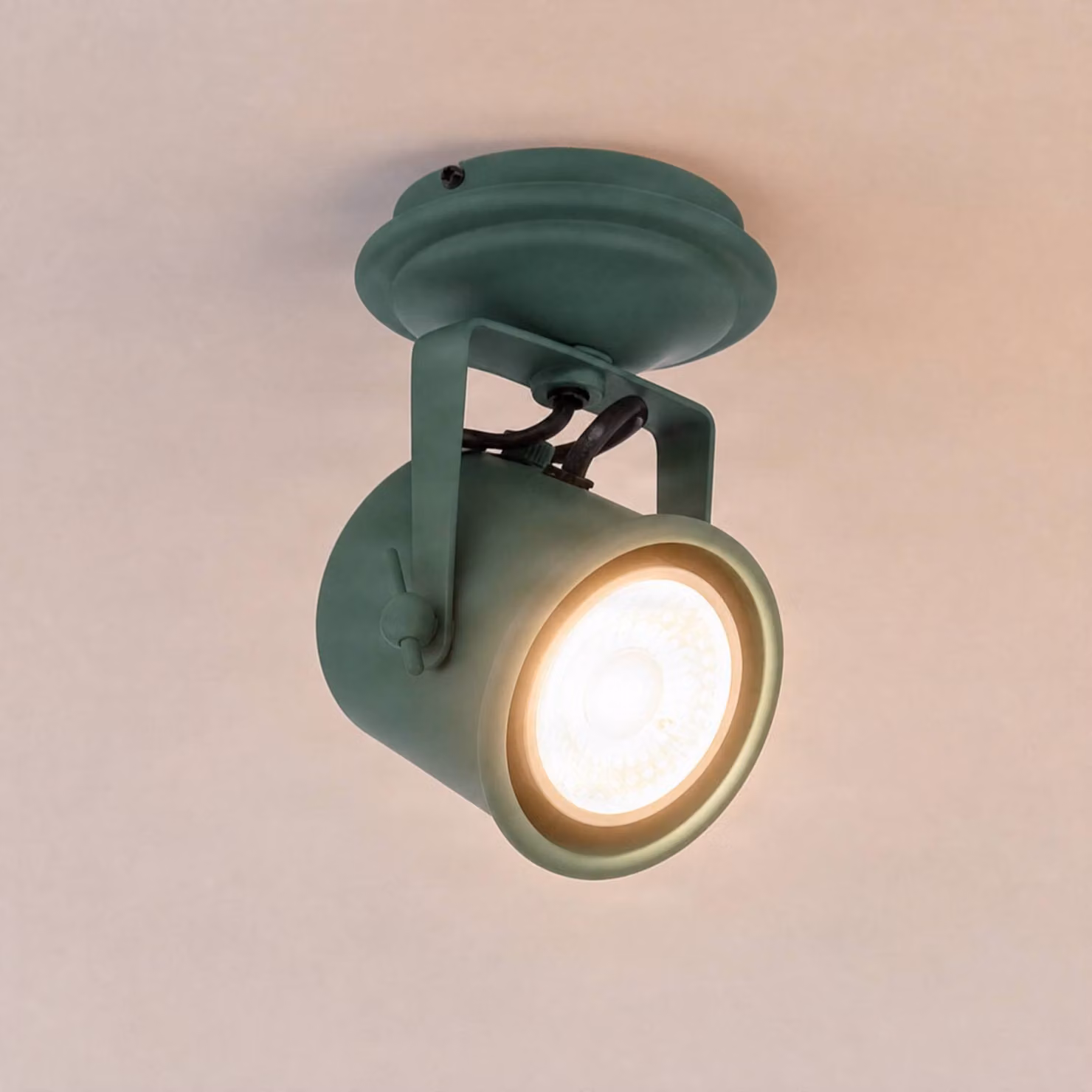 Faretto da soffitto Canico, a una luce, verde Canico Argon, dimmerabile, Verde, Soggiorno / Sala da pranzo, Metallo, Moderno, Faretto alogeno
