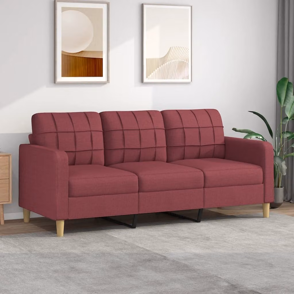 Maison Exclusive - Divano a tre posti bordeaux 180 cm in tessuto