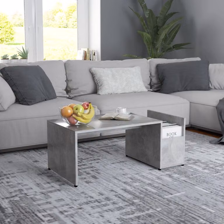 Maison Exclusive - Tavolino da salotto grigio cemento 90x45x35 cm Materiale ligneo