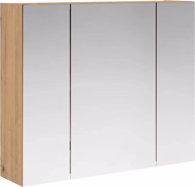Armadio da bagno sospeso con specchio e ripiani interni in rovere marrone moderno DESIGN IN L/P/H: 60.0 x 14.5 x 50.0 cm