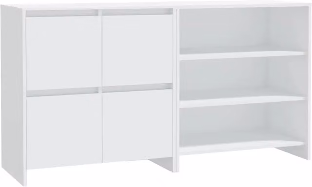 Credenze 2 pz | Madia | Buffet da pranzo | Armadio da pranzo Bianche in Legno Multistrato