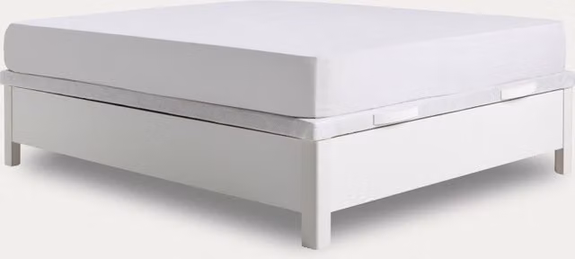 Letto contenitore con base lift up Kenay Home bianco L 150 cm x P 200 cm