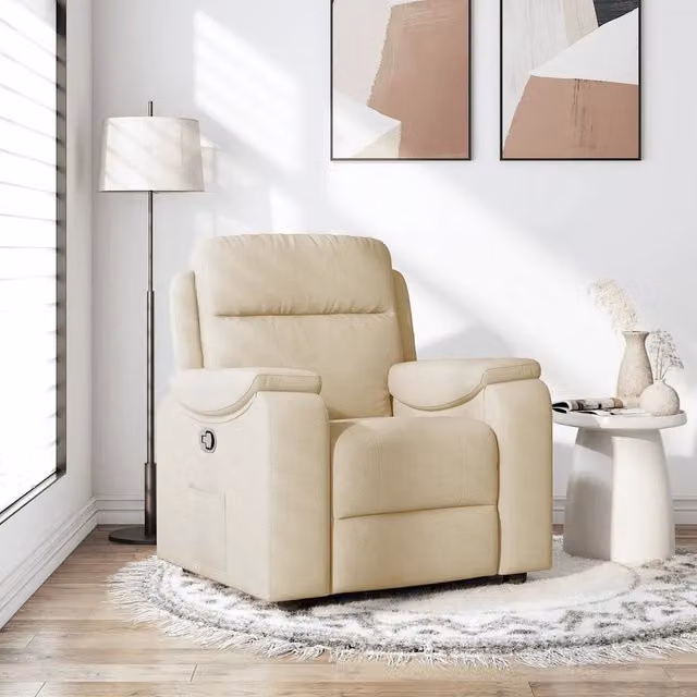 Divano Sedia-Poltrona Reclinabile in Tessuto Crema 663835