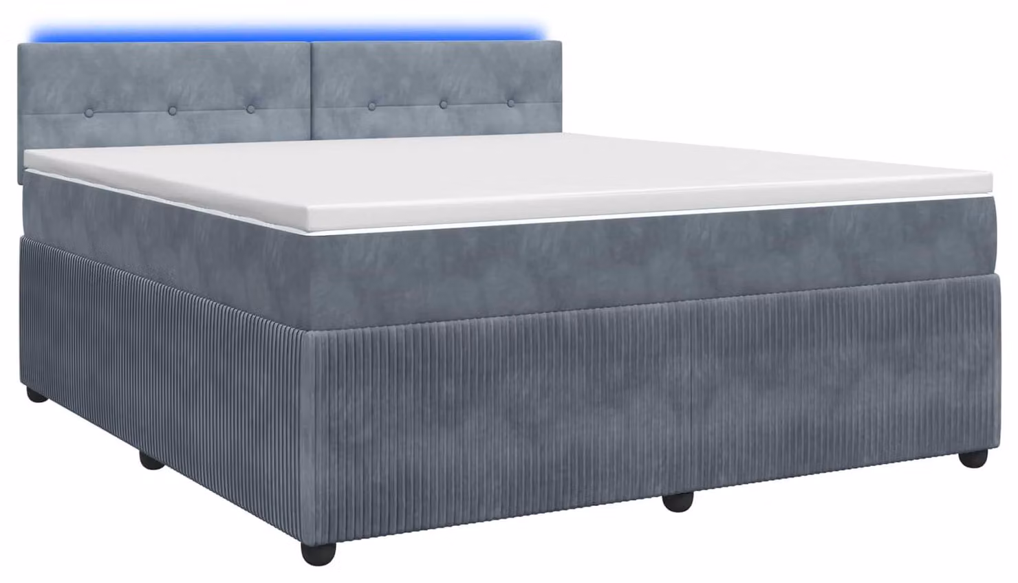 Letto a molle con materasso grigio scuro 160 x 200 cm in velluto