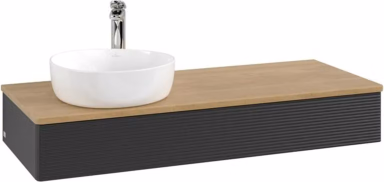 V&B Mobiletto con struttura frontale Antao 120x19x50cm, HL, WBP hon. Oa, bla m Lac