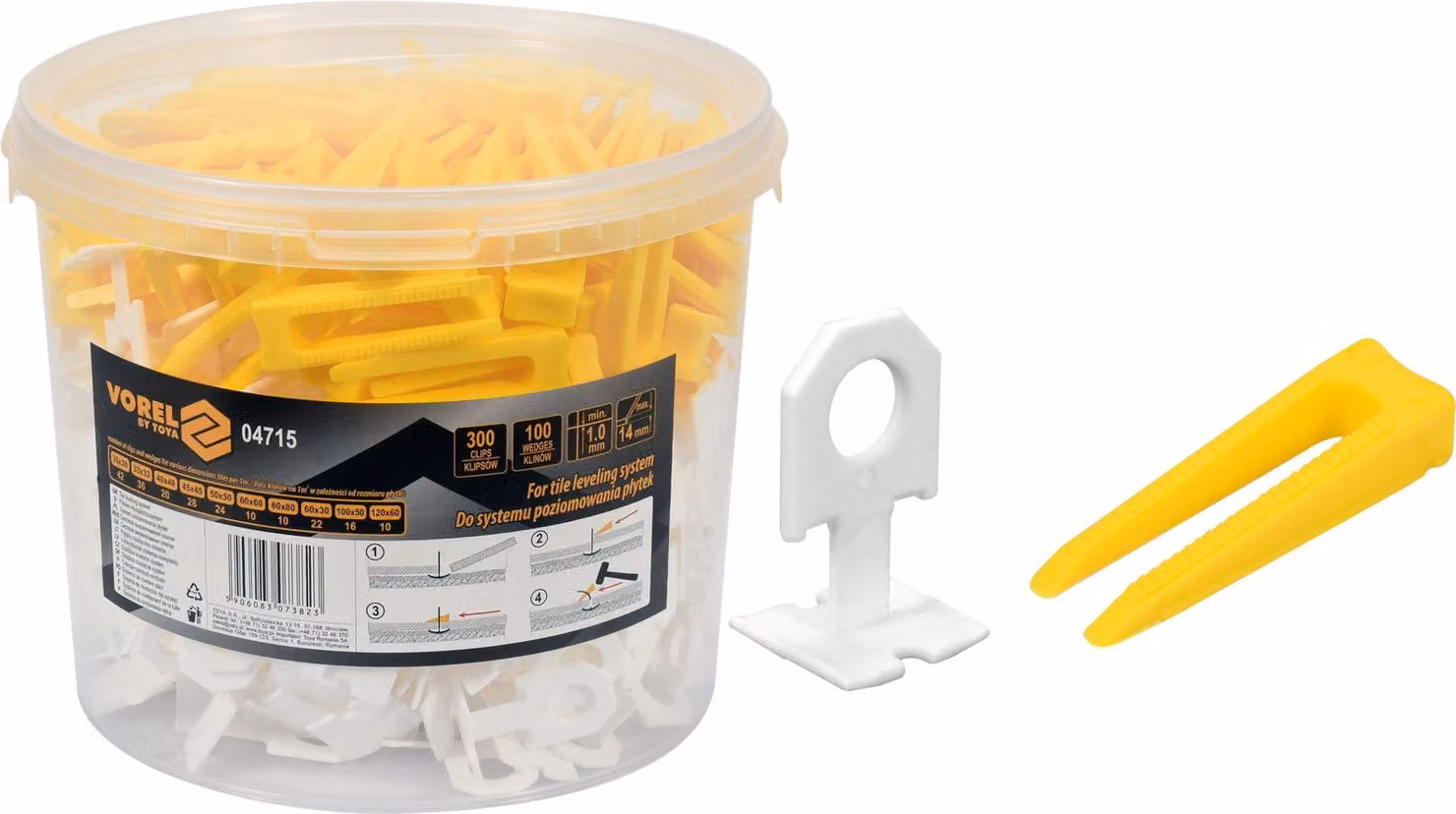 Set sistema di livellamento per piastrelle 1 mm 300+100