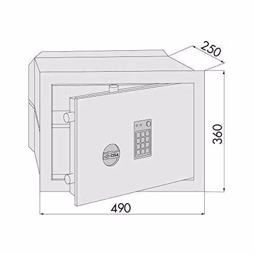 Cassaforte a muro elettronica Cisa DGT Vision in acciaio colore nero L/P/H: 49 x 25 x 36 cm – 2