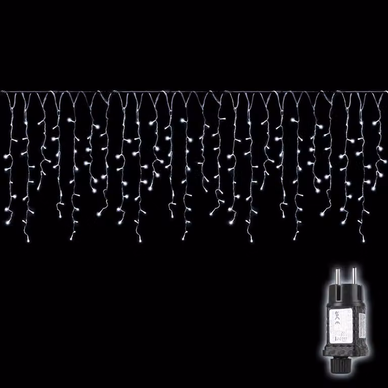 Tenda luminosa a LED, 10 metri, 400 LED bianchi freddi, grado di protezione IP44, ideale per il periodo natalizio