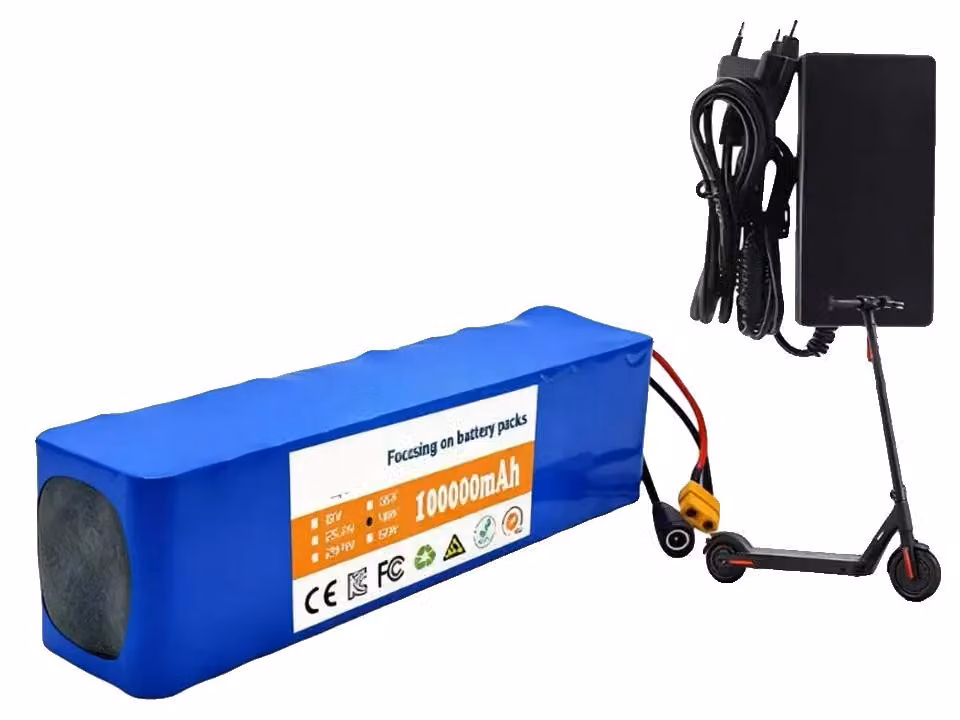 Batteria agli ioni di litio, capacità di 100 Ah, compatibilità 48V, caricabatterie XT30 JST
