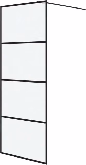 Parete Doccia Walk in Nera 80x195 cm Vetro Smerigliato ESG CFW8873969