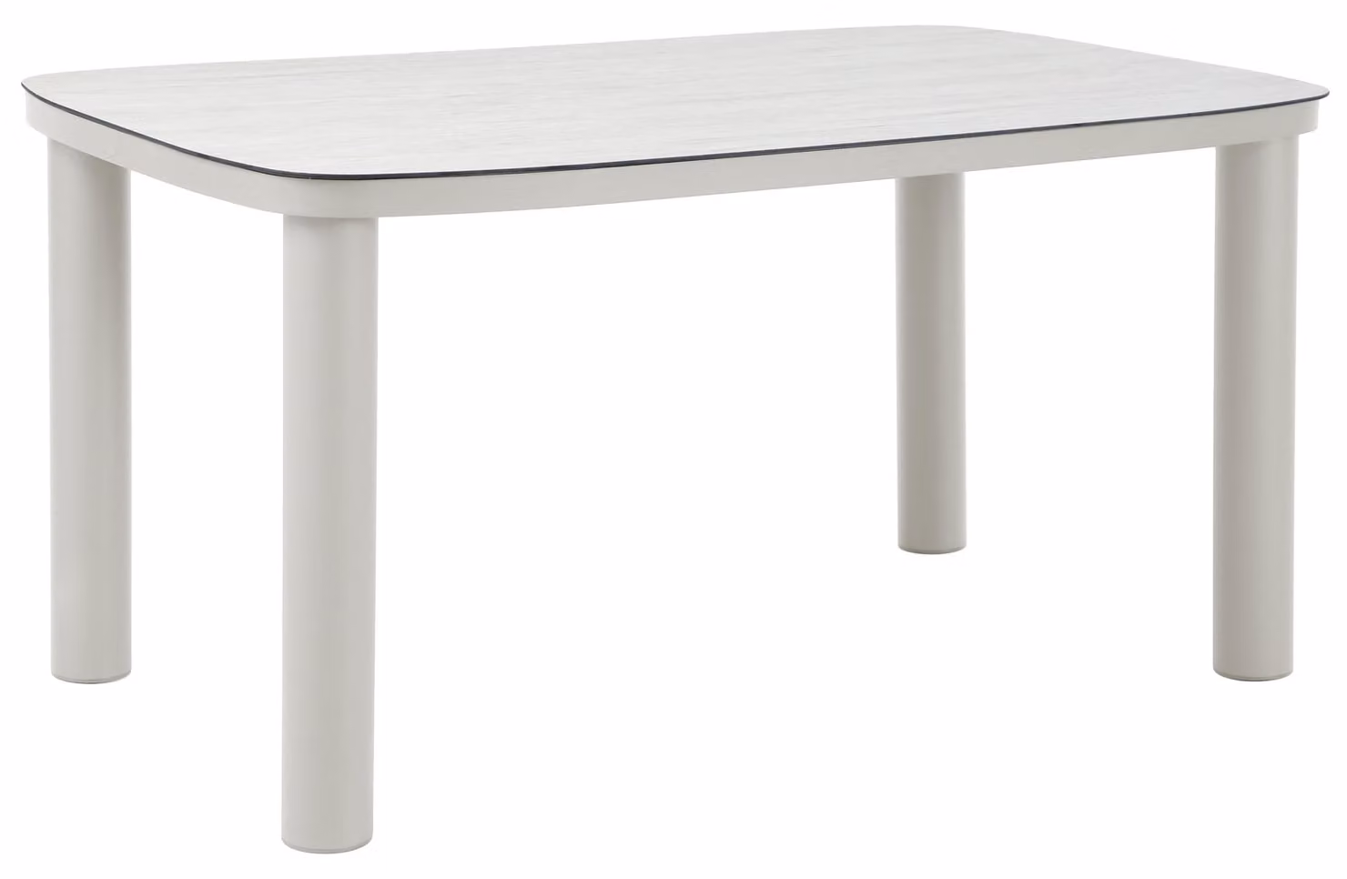 Tavolo da giardino in alluminio per 6 persone 150x90 cm Beige - Oviala Nocera