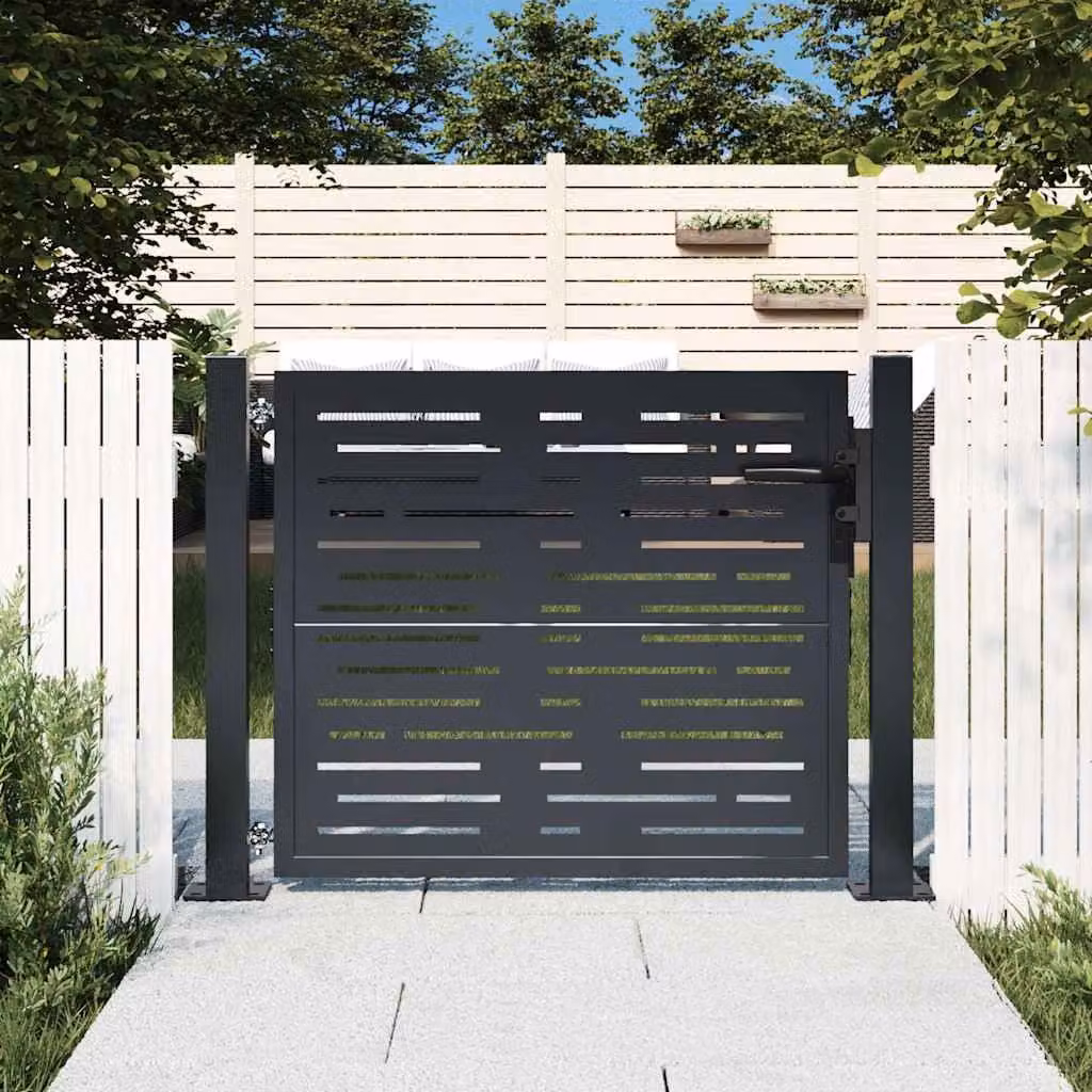 Cancello singolo da giardino vidaXL in acciaio zincato antracite L: 104 cm, H: 75 cm