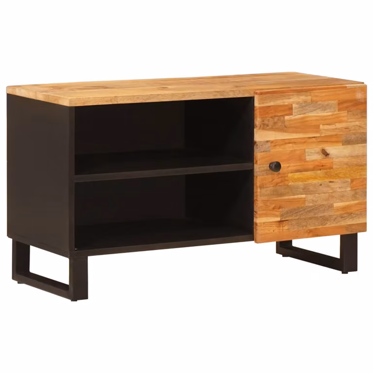 Mobile TV vidaXL in legno di mango massello marrone L: 80 cm, P: 33 cm, H: 46 cm