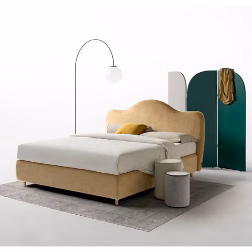 Letto matrimoniale imbottito fisso o con contenitore Alabastro - Nefi Italia