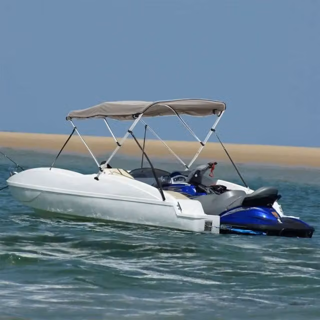 Bimini di Prua con Pareti Laterali a 3 Archi Videx in Poliestere e Alluminio, Colore Antracite o Beige, L: 183 cm, H: 137-152 cm, P: 137 cm
