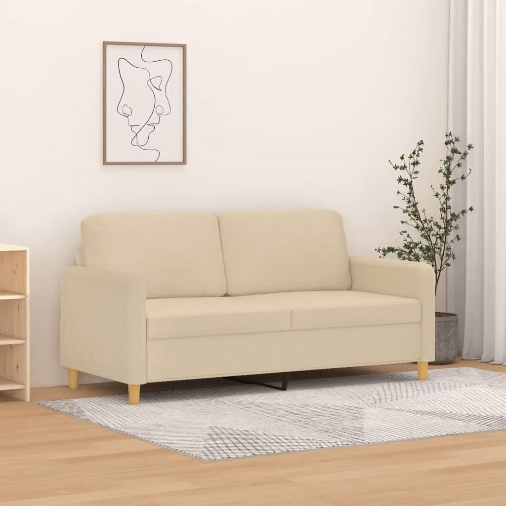Maison Exclusive - Divano a due posti color crema, 140 cm, in tessuto