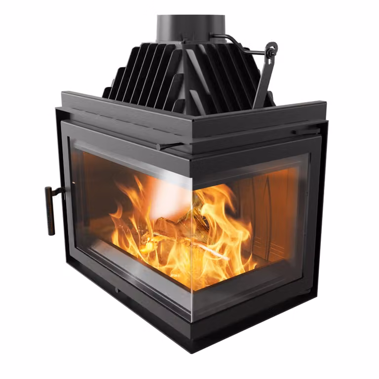 Caminetto a legna in ghisa SIMPLE destra 15 kW Ø 200