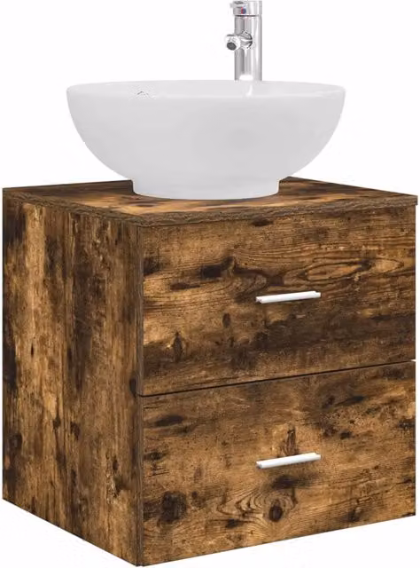 Mobile Lavabo | Armadio Lavabo da Parete Rovere Fumo 49,5 x 44,5 x 66,5 cm