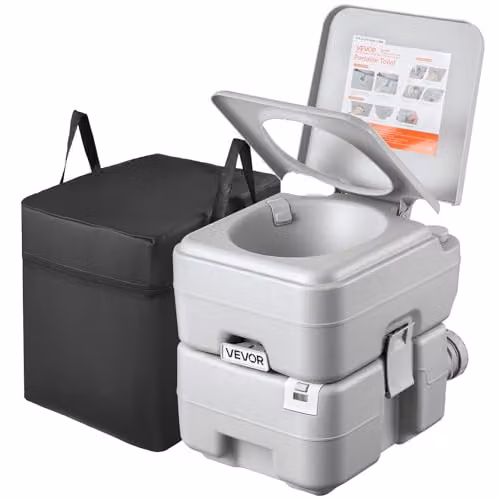 VEVOR Toilette da Campeggio Portatile con Scarico Toilette Portatile con Serbatoio di Scarico Rimovibile Capienza ca. 20 L, WC per Casa Camper Barca Escursionismo da Viaggio Serbatoio d'Acqua 12 L
