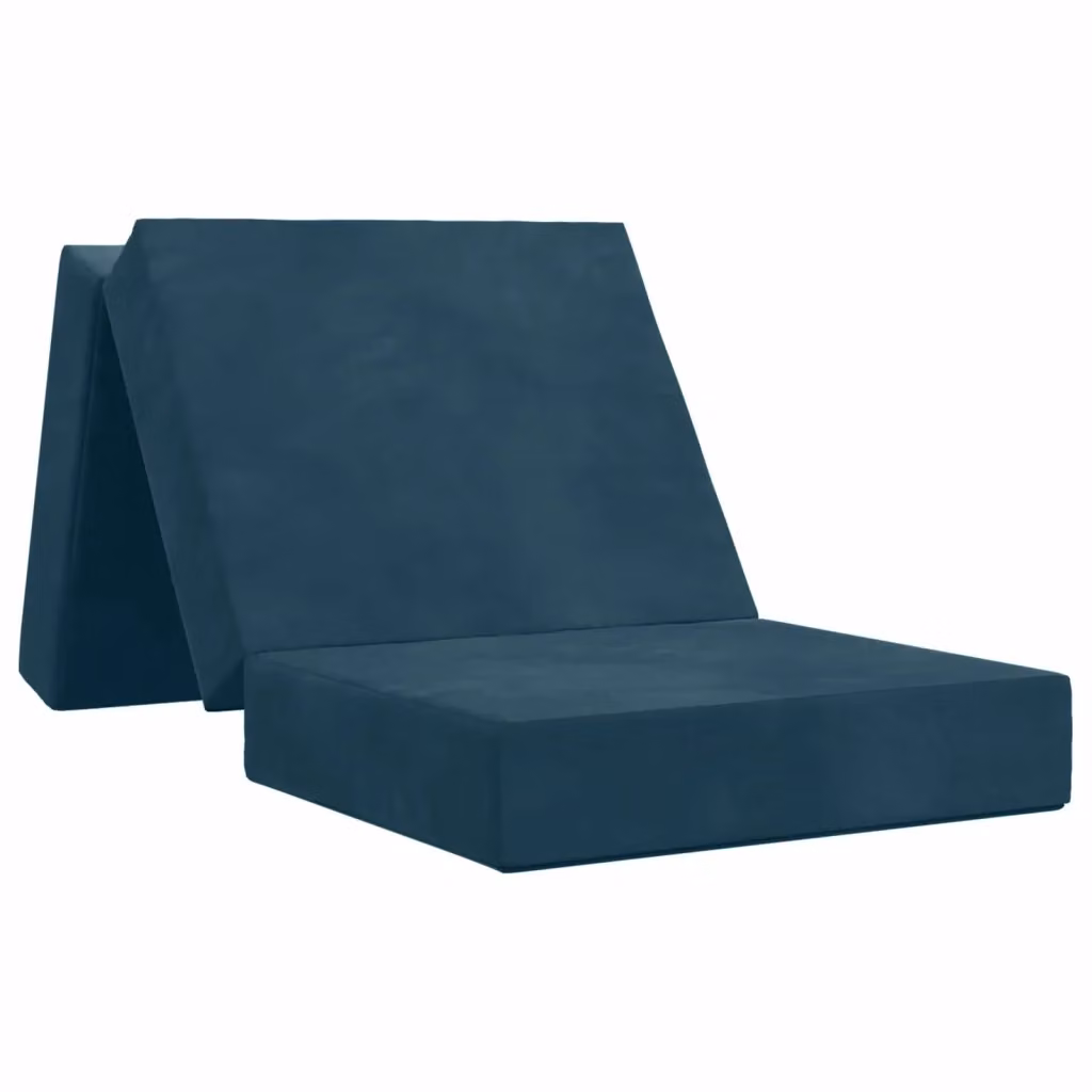 Divano Letto Pieghevole vidaXL in Velluto Blu L: 90 cm, P: 63 cm, H: 45 cm – 2
