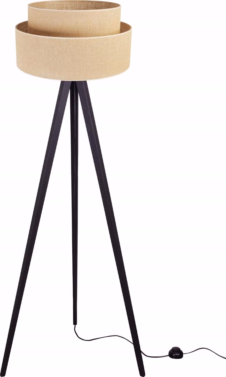 Lampada da terra con base a tre gambe e paralume in legno, 45 cm, Kuchen