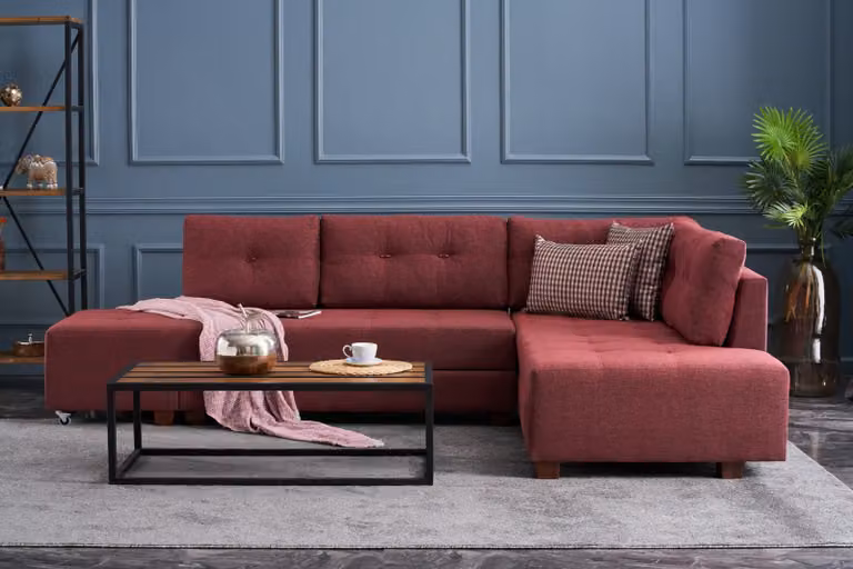 Hanah Home, Manama- BLC1185, Claret, Rosso, Divani letto, Struttura: Legno / Fibra di legno
