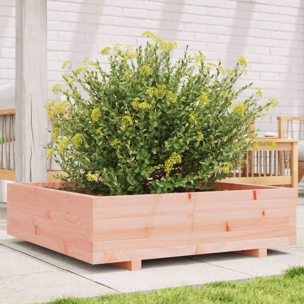 Fioriera da giardino vidaXL in legno di Douglas marrone L: 90 cm, P: 90 cm, H: 26,5 cm