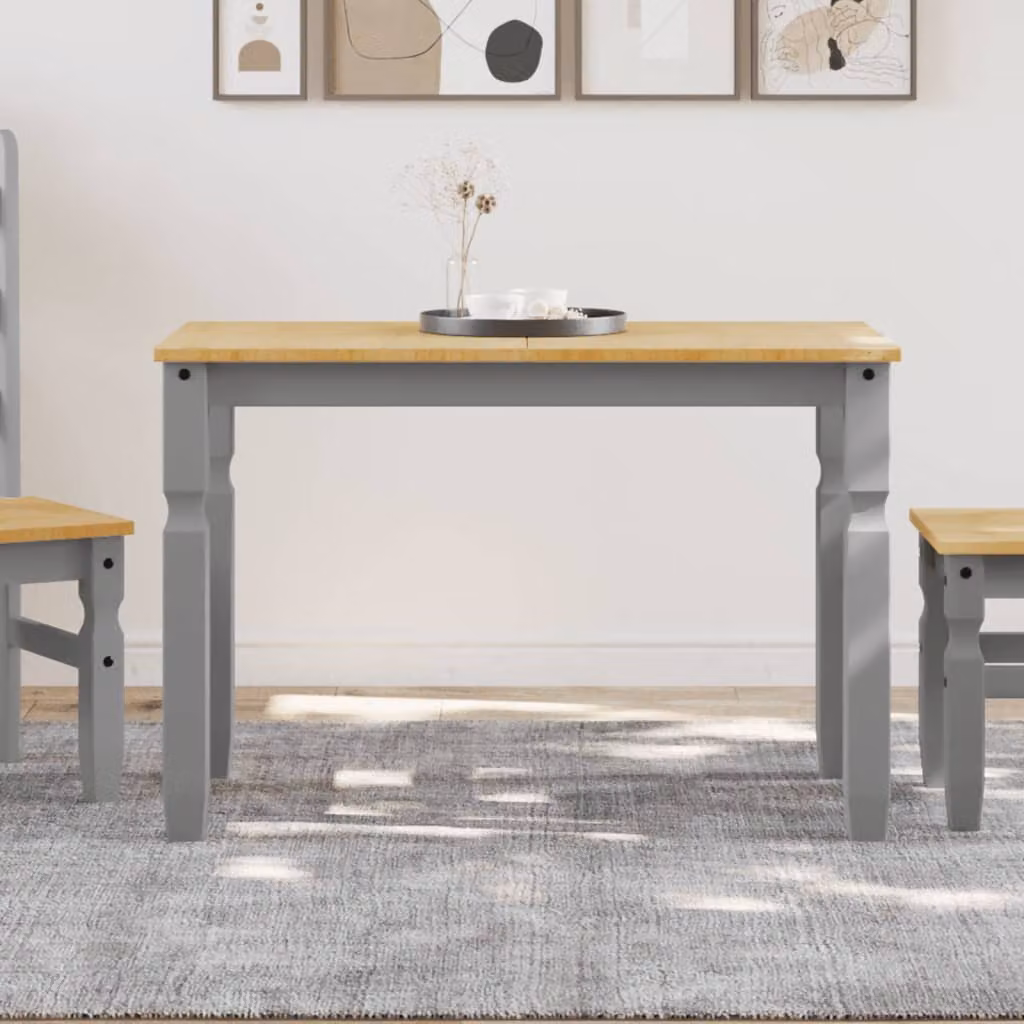 vidaXL Tavolo da Pranzo Corona in Legno Massello di Pino Cerato, L/P/H: 112 x 60 x 75 cm