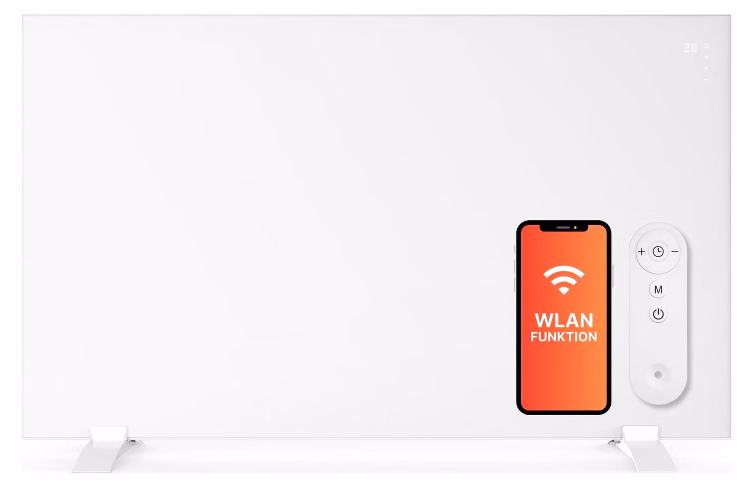 Riscaldamento a infrarossi intelligente - 450-600 W - In Vetroceramica - Con porta asciugamani e telecomando