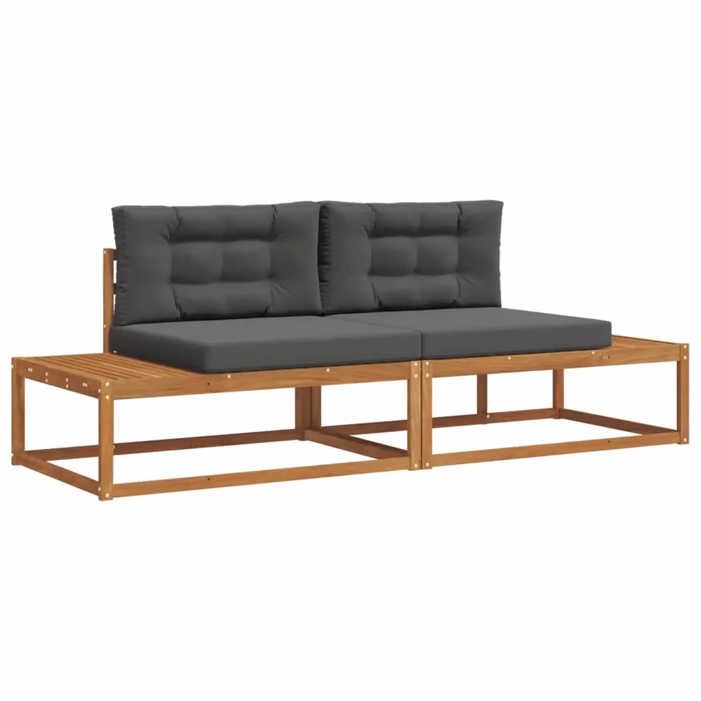 Set di divani da esterno a L vidaXL in legno di acacia massello con cuscini inclusi, grigio antracite – 2