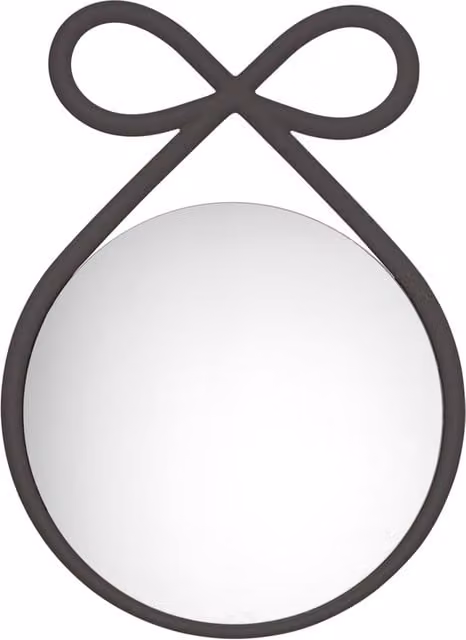 Specchio rotondo da parete Qeeboo Ribbon in polipropilene nero, Diametro: 60 cm