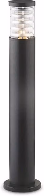Piantana da esterno moderna IDEAL LUX in alluminio nero con vetro trasparente e 1 luce E27, Altezza: 80,5 cm – 1