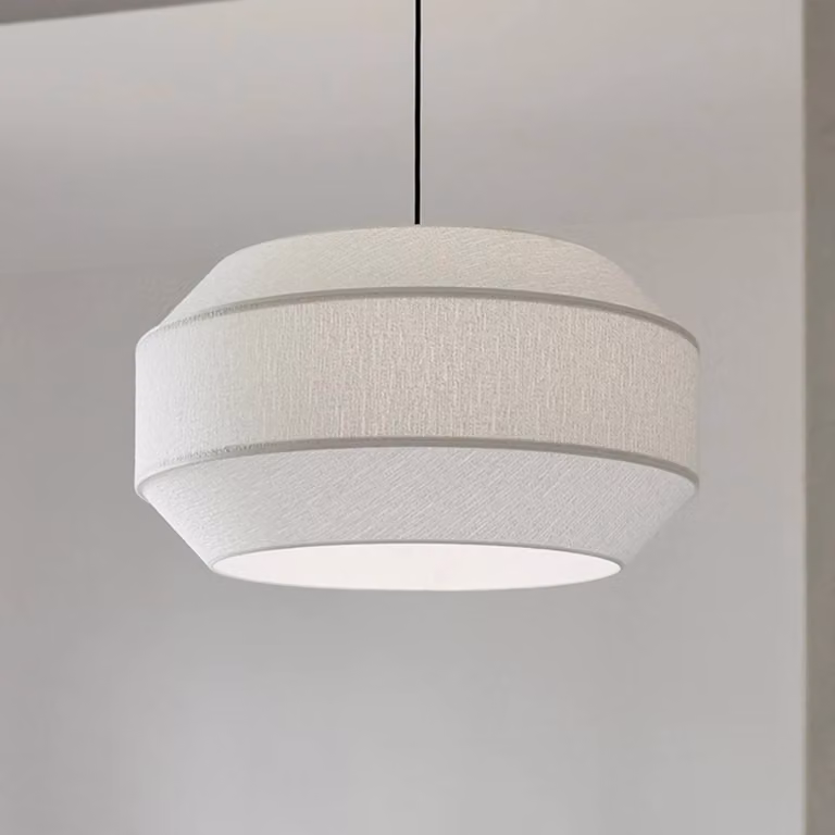 MARKET SET Lampada a sospensione Cosiness, dimmerabile, Bianco / Opale, Soggiorno / Sala da pranzo, Tessuto / Stoffa / Seta, Design, Lampada a sospensione
