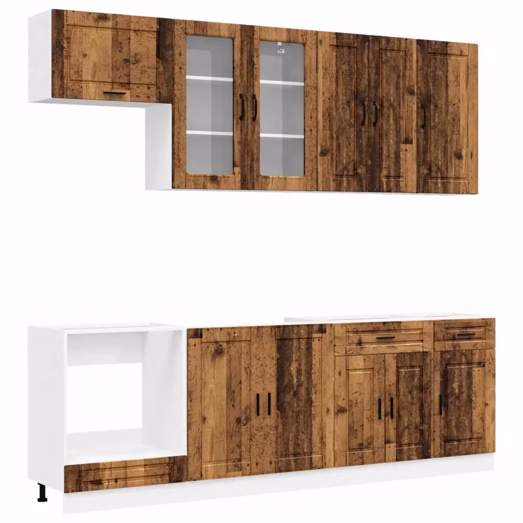 Unità cucina moderna vidaXL PORTO composta da 8 pezzi in legno marrone con ante e cassetti – 2