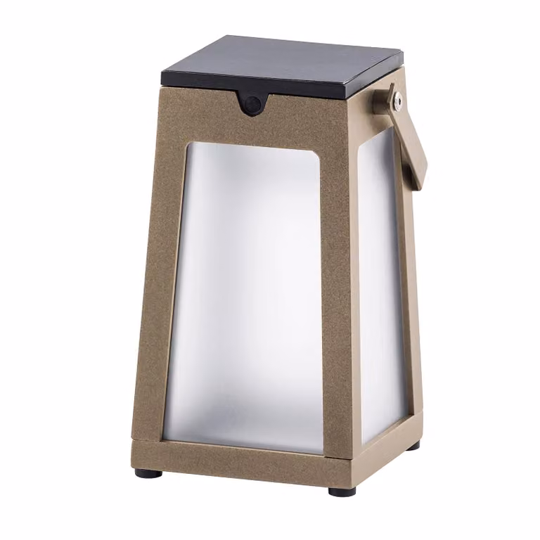 Les Jardins Lanterna solare LED Tinka portatile, marrone Tinka, dimmerabile, Marrone / Ruggine, Alluminio, Lampade solari